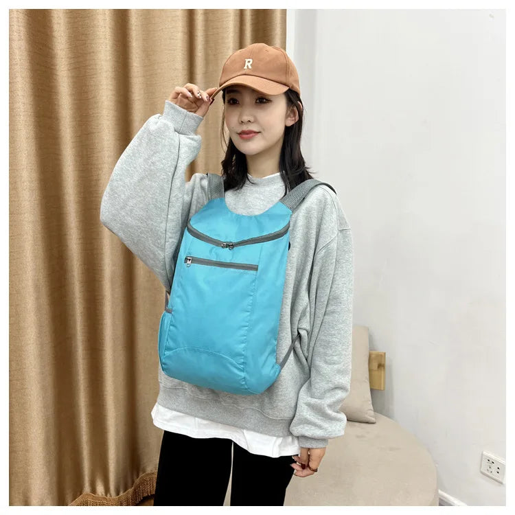New Waterproof Backpack Portable Folding Bag Student Backpack Backpack Outdoor Large Capacity Movement Men Women Traveling Bag