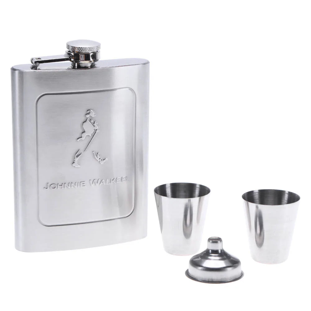 8oz Outdoors Portable Pocket Hip Flask Stainless Steel Whiskey Flask Drink Alcohol Container Gift Box Vodka Drinking Bottle Tools