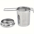 Colador de té de acero inoxidable de primera calidad con asa plegable extensible, colador de té suelto con tapa, antiescaldaduras, filtro de té multifuncional, 1 pieza 