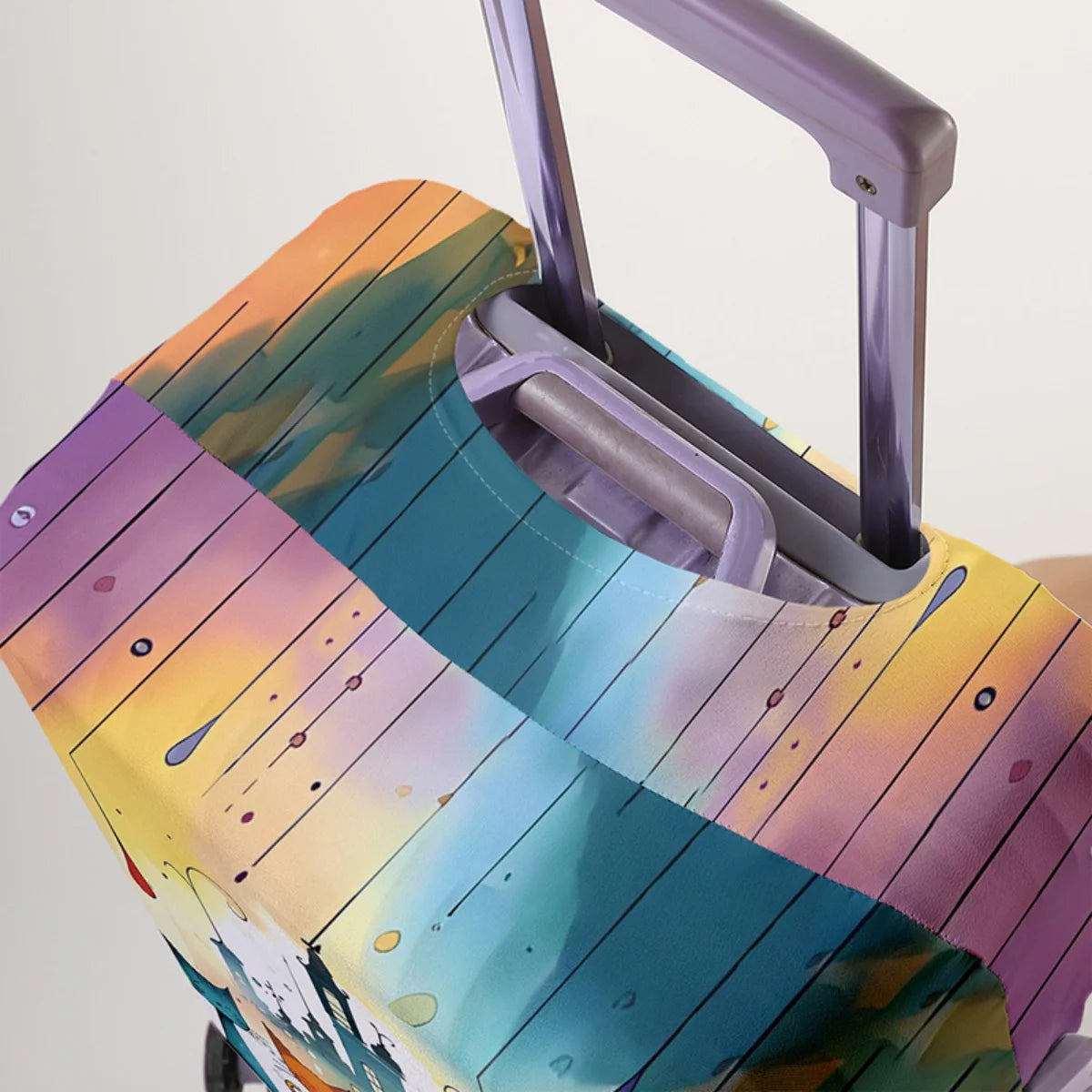 Luggage Protective Cover With Cartoon Print