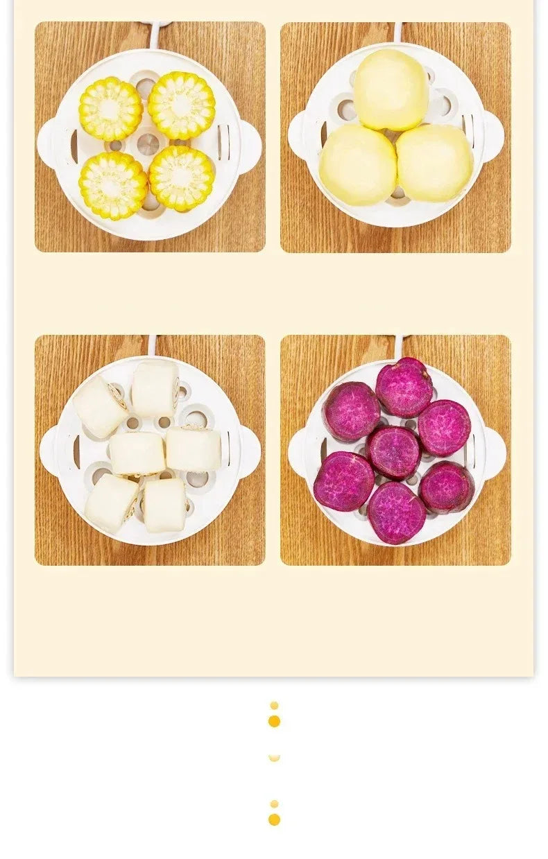 Automatic Electric Egg Streamer Multifunctional Electric Egg Boiler Double Layers Egg Cooker Mini Kitchen Breakfast Machine