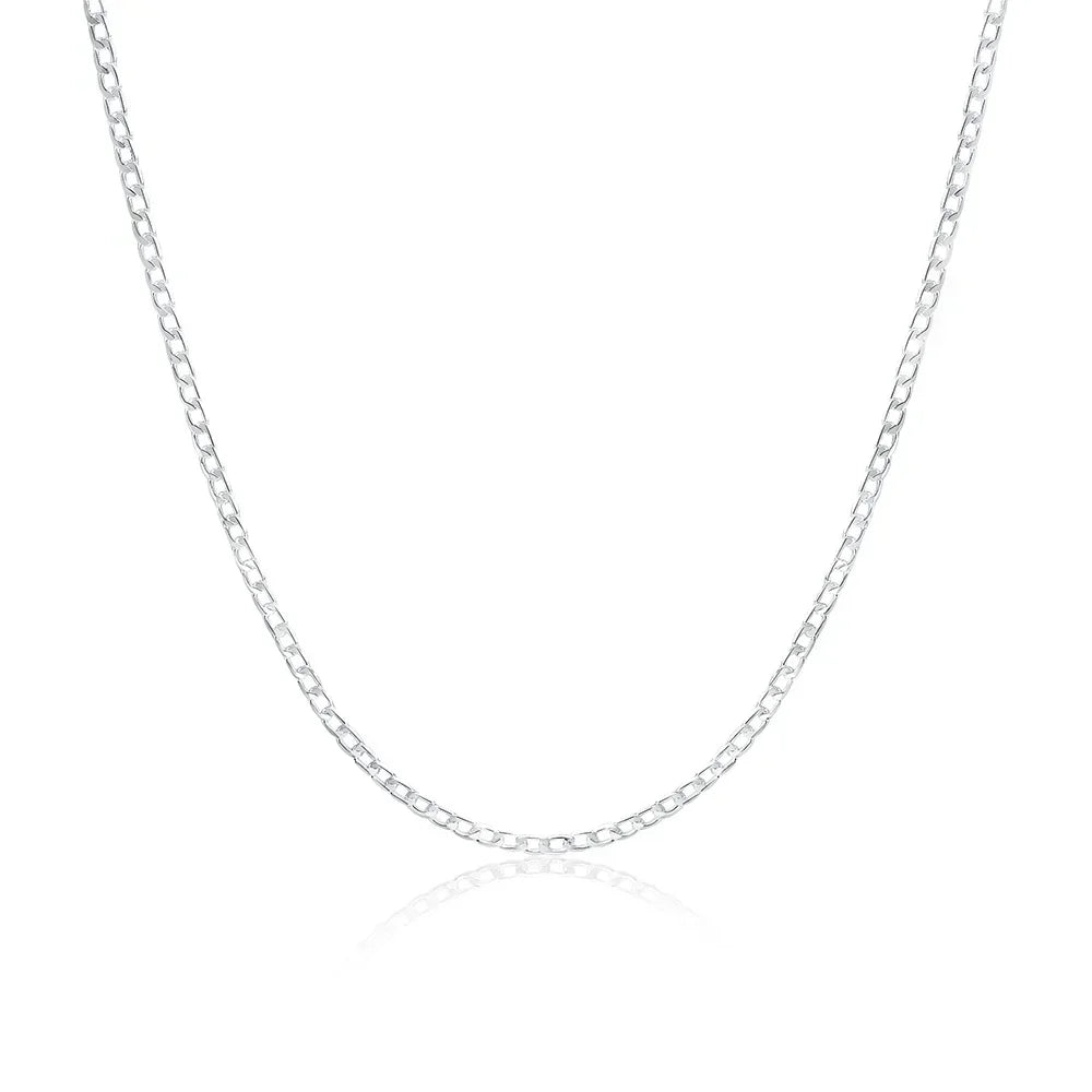 Collar de plata de ley 925 para hombre, venta al por mayor, 2/4/6/8/10/12 mm, cadena de 40-75 cm, cierre de langosta, joyería de compromiso para hombre, niño y mujer.