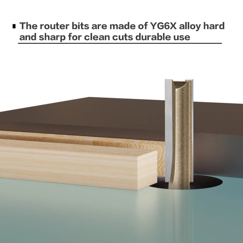 6mm Shank CNC Straight Bit Flush Trim Single Double Flute Router Bit Tungsten Carbide Milling Cutter Woodworking Tools