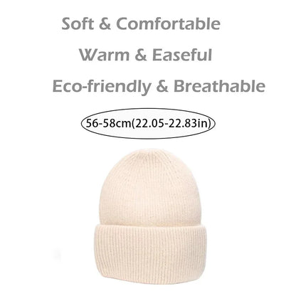 New Winter Korean Version Candy Color Rabbit Fur Fashion Simple Baotou Hat Women's Plush Thermal Knit Hat Cold Hat Pullover Hat