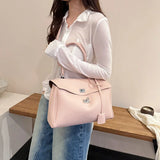 Casual Large Capacity Lychee Pattern Single Shoulder Slant Cross Bag Versatile Underarm Bag Simple Stylish Tote Bag