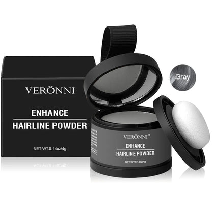 Polvo corrector de línea de cabello esponjoso, fibras temporales para cabello negro, raíces, cobertura de canas, polvo de sombra de línea de cabello al instante 