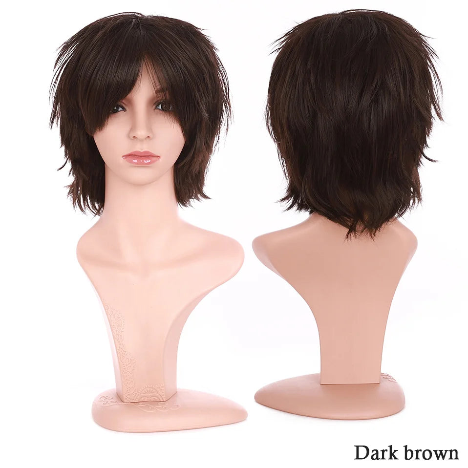 BENIHAIR Synthetic Wig Cosplay Wig White Red Green Blue Pink Yellow Hair Short Layered Wig Fake Hair Extension Men Women Party Wig
