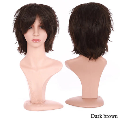 BENIHAIR Synthetic Wig Cosplay Wig White Red Green Blue Pink Yellow Hair Short Layer Wig Fake Hair Extension Men Women Party Wig