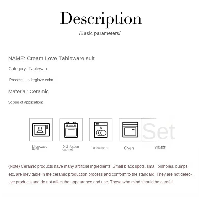 Heart-shaped Ceramic Dinnerware Set, Dinner Plate, Rice Salad Bowl, Coffee Mug, Japanese Love, Warm Gift for Valentine day