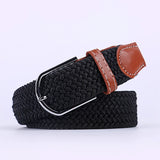 107/120/130cm UNISEX Casual Knitted Pin Buckle Women Belt Woven Canvas Elastic Expandable Braided Stretch Jeans Belts for Men
