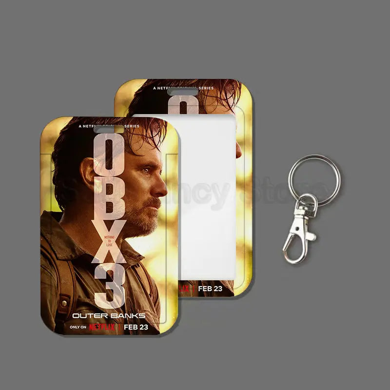 TV Show Outer Banks DBX3 Keychain Card Holder Keychains Badge Business Credit Card Holders Bank Bus ID Cards Cover Case Keychain