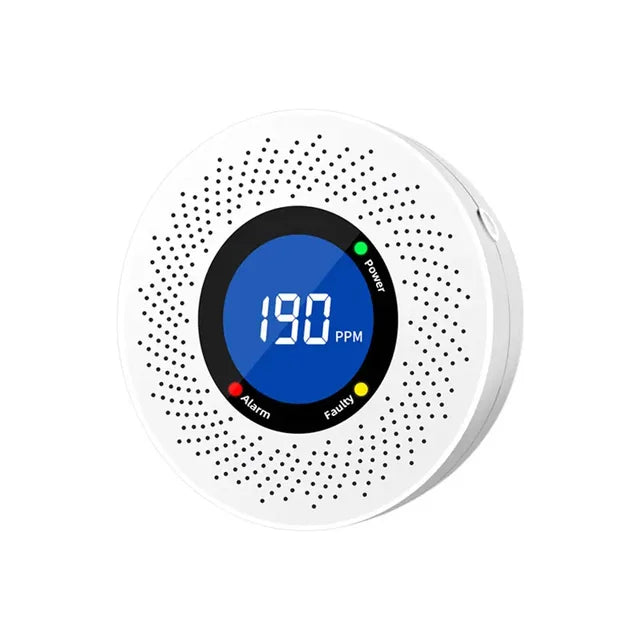 Detector de monóxido de carbono independiente, alarma con pantalla, funciona con pilas, certificación CE, para uso en el hogar, la cocina y la oficina. Nuevo. 