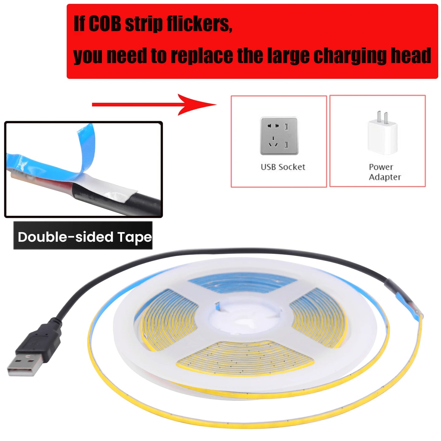 Tira cob usb dc 5v 3mm 5mm 8mm branco/rosa/vermelho/branco/amarelo/amarelo/azul gelo/verde fita flexível corda decoração de casa luz de fundo de tv