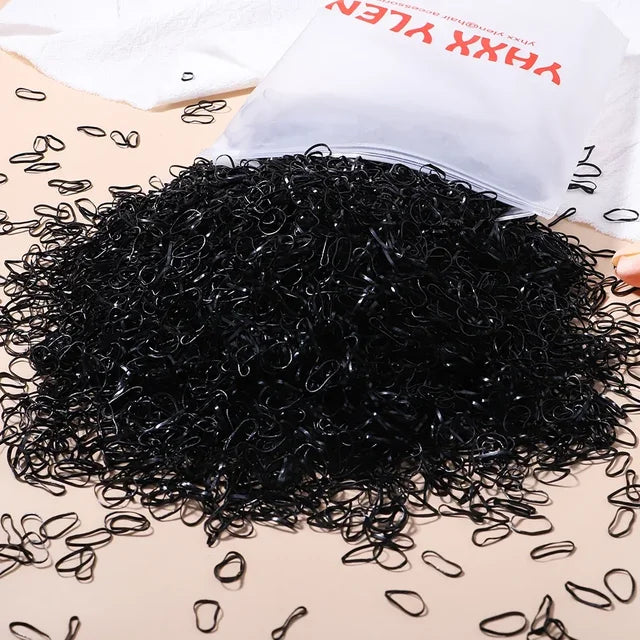 Bandas elásticas desechables de colores para el cabello para niños, diademas, coleteros, accesorios para el cabello (500 unidades, 1000 unidades) 