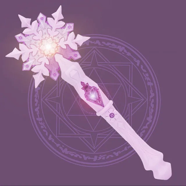 Snowflake Light Sound Sticks para crianças, Princess Snow Wand Toy, Cosplay, Fadas Meninas, Varinhas brilhantes, Natal, Halloween, Brinquedos infantis