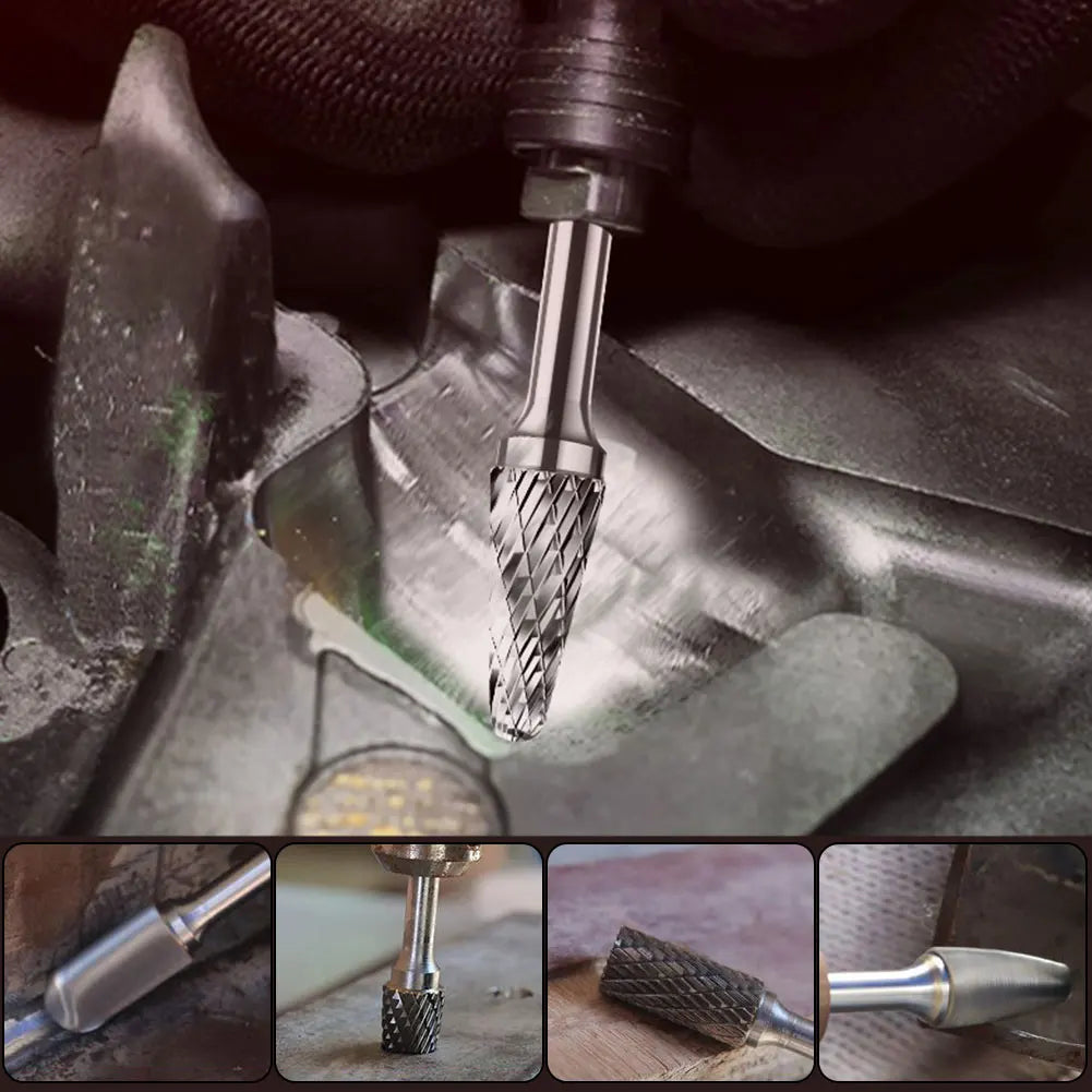 Extra Long 100mm Rotary Rasp File Carving Grinder Abrasive Tools Carbide Burr Alloy Bits Milling Cutter Drill For Metal Wook