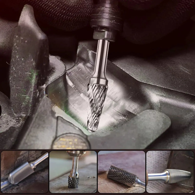 Extra Long 100mm Rotary Rasp File Carving Grinder Abrasive Tools Carbide Burr Alloy Bits Milling Cutter Drill For Metal Wook