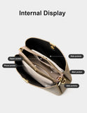100% Genuine Leather Women's Bucket Bag Luxury Designer Versatile Shoulder Bag Women Commuter Crossbody Bags Female Handbag