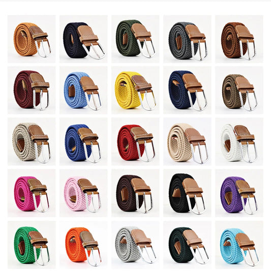 Women's Belt Fashion Casual Woven Elastic Belt Outdoor Sports Military Tactical Strap Climbing Work Belt Unisex Jeans Pants