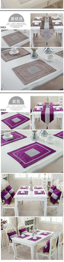 Heat Resistant Dining Table Mat Diamond Embedded Anti Slip Western Dining Pad Cushion Home Use Tablecloth Accessories
