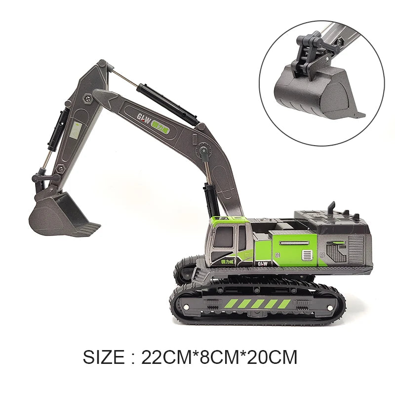 2 in 1 Toys for Boys Alloy Tractor Kids Excavator Bulldozer Miniature Truck Model Diecast Engineering Vehicle Children Gifts