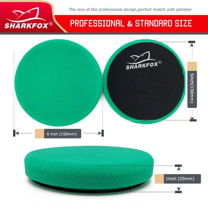 Esponjas de pulido Sharkfox de 5" (125 mm) y 6" (150 mm) para pulidoras DA/RO/GA