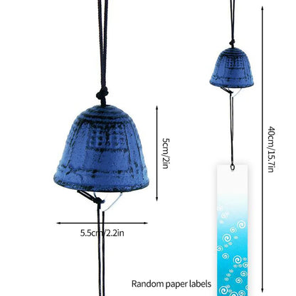 Japanese Wind Chimes Cast Iron Feng Shui Wind Bells Good Luck Hanging Pendant Indoor Outdoor Temple Home Garden Decoration