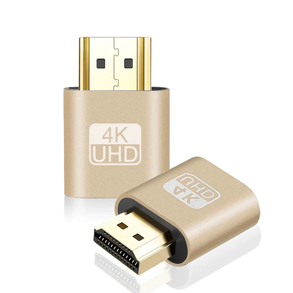 Adaptador de pantalla virtual VGA 4K compatible con HDMI 1.4 DDC EDID, conector ficticio, emulador de pantalla fantasma sin cabeza, placa de bloqueo de tarjeta de video