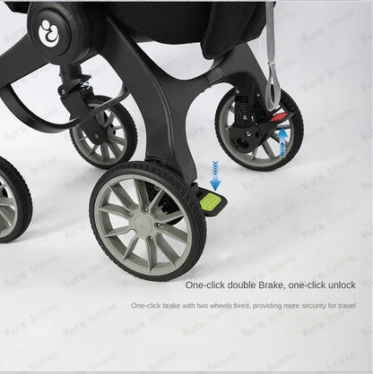 EU STOCK 4in1 baby stroller two-way Multifunctional newborn baby stroller 3in1 Foldable Basket type seat Lightweight Travel Pram