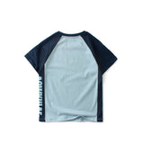 2022 Summer Korean Style Children T-Shirts Fashion Splicing Letter Design Kids Short Sleeve Tops Pure Cotton Children's Clothes