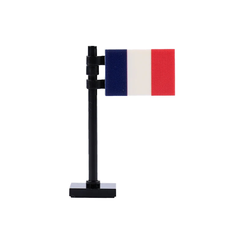 MOC City Street View National Flag Series WW2 Accessories Building Blocks Franch Italy Military Army War DIY Kid Bricks Toy Gift
