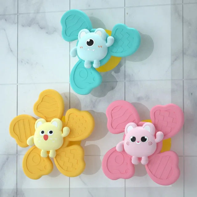 Cartoon Fidget Spinner Toys for Baby, Colorful Insect Gyro, Educational Toy for Kids, Finger Rattle, Bath Toys for Boys and Girls, Gift, 3pcs 