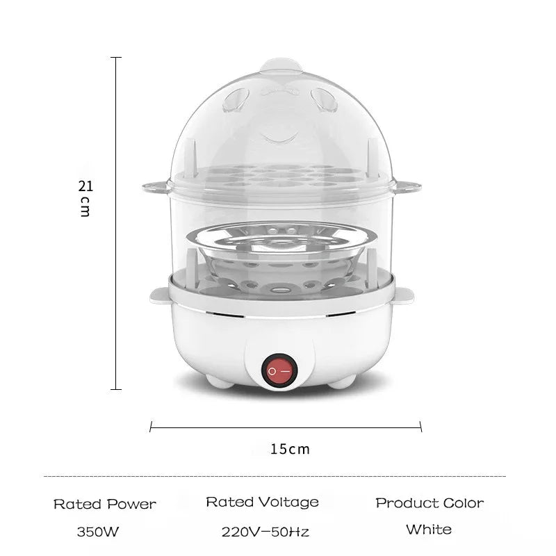 Automatic Electric Egg Steamer Multifunctional Electric Egg Boiler Double-Layer Egg Cooker Mini Kitchen Breakfast Machine
