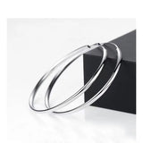 Somila S925 Sterling Silver Big Hoop Earrings For Women Brincos Moda Jewelry Accessories 3.0MM Fashion Cерьги Kольца 30-60MM