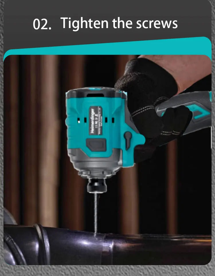 Heimerdinger Brushless Cordless Impact Driver ,1/4-Inch 6.35mm Hex Impact Driver,High Torque 220N.m Variable Speed