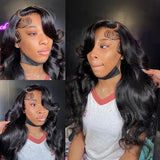 Peruca lace frontal cabelo humano ondulado - alta densidade 250%