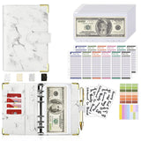 New A6 Budget Plan Notebook Cash Envelope Saving Money 6-Hole Binder for Financial Management A6 Loose-Leaf Notebook Binder