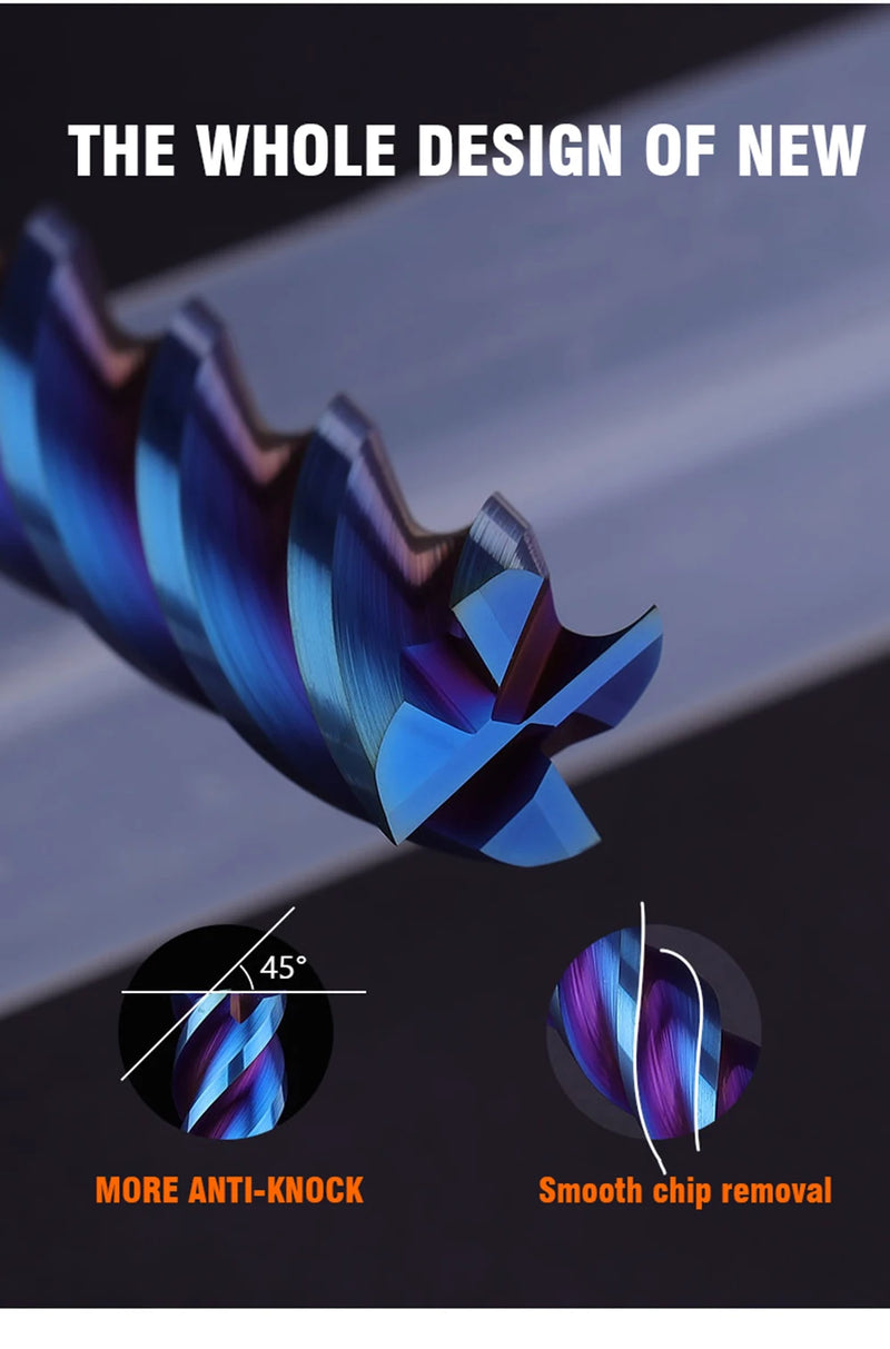 4 Flutes HRC65 Carbide End Mill CNC Cutting tools Alloy Carbide Milling EndMills Tungsten Steel Milling Cutter Square Router Bit