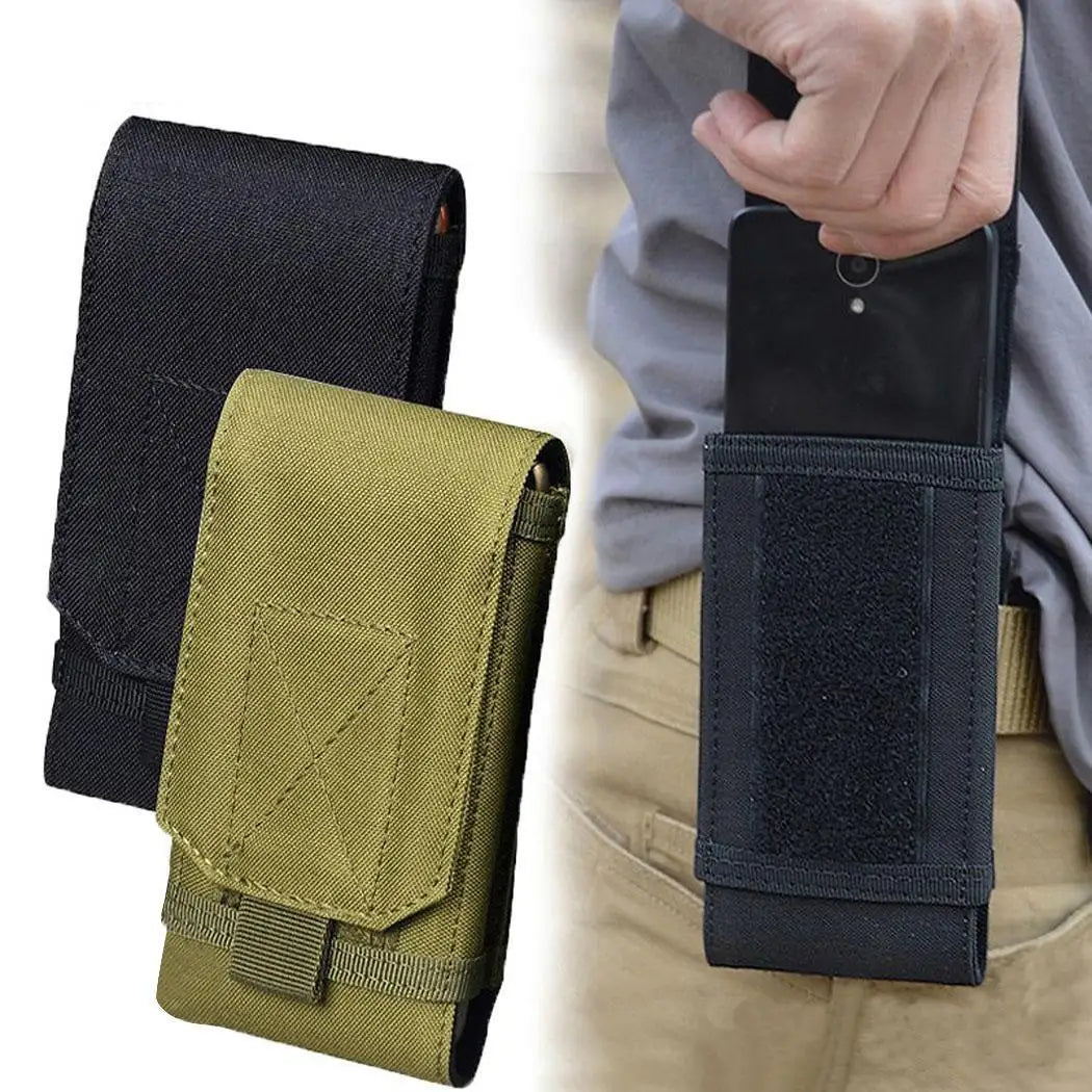Bolsa de camuflaje para exteriores, soporte para teléfono, funda deportiva para cinturón, impermeable, de nailon, EDC, para caza deportiva, bolsas de camuflaje en mochila