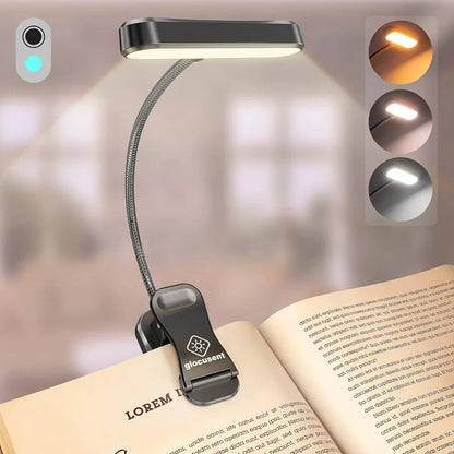 Olho cuidado horizontal et-head livro luz brilho regulável lâmpada de livro usb recarregável luz de leitura cabeceira luz da noite