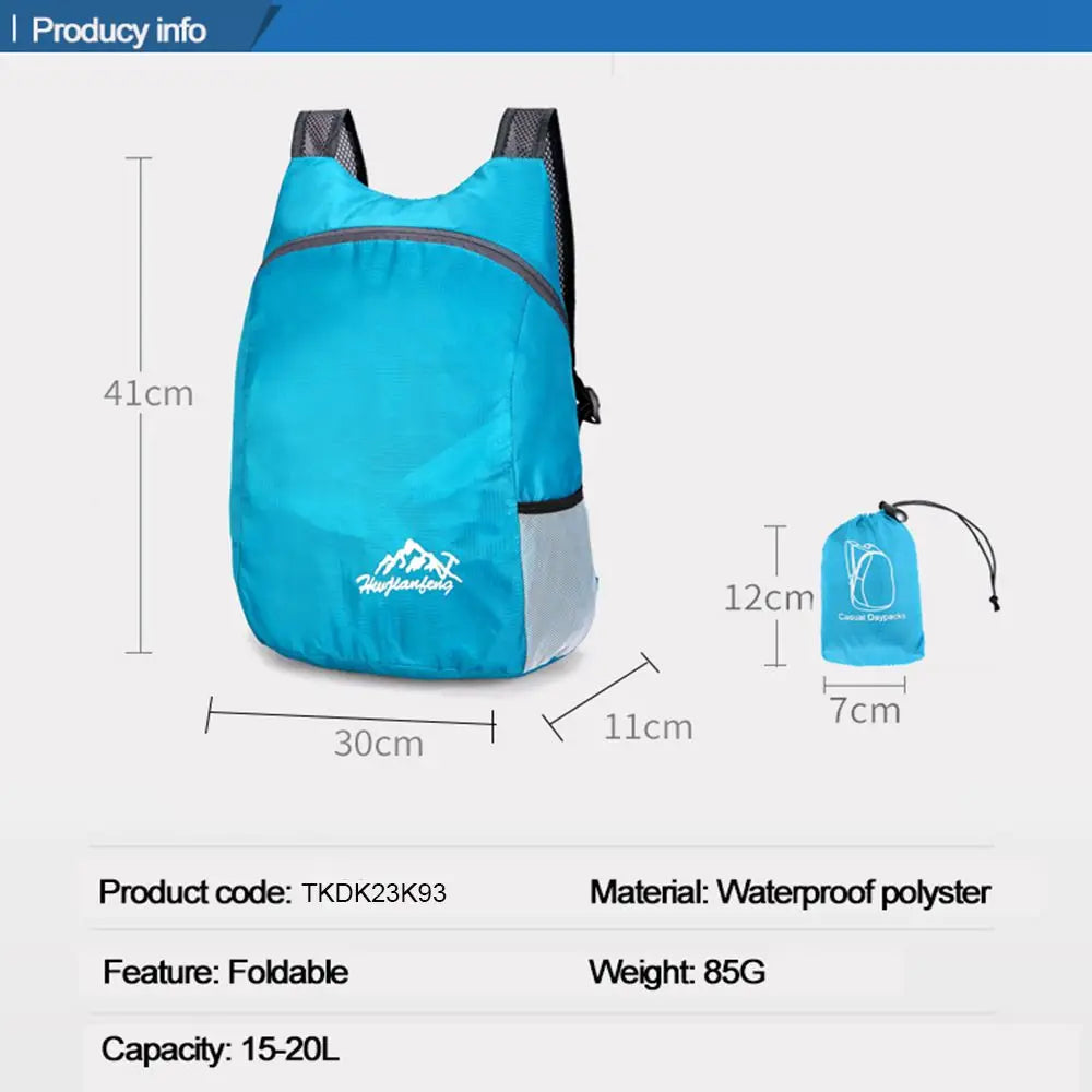 Outdoor Ultralight Nano Waterproof Lightweight Packable Backpack Folding Handy Bag Men Women Daypacks Travel Daypack