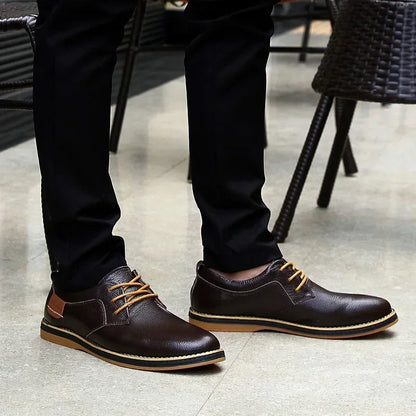 Men Oxfords Genuine Leather Dress Shoes Brogue Lace Up Italian Mens Casual Shoes Luxury Brand Moccasins Loafers Plus Size 38-48