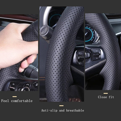 Customize Microfiber Leather Car Steering Wheel Cover For Ford Focus 3 2015-2018 Kuga 2016-2019 Escape C-MAX Ecosport 2018-2019
