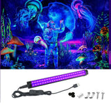 USB Switch 10W Black Light Lamp, UV Black Light Tube, 395nm LED Lamp, Black Light Bar for Halloween, Club, Party, Disco