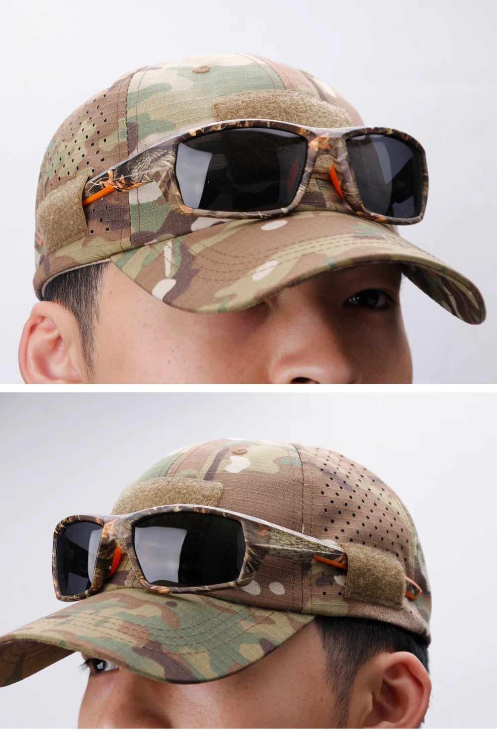 1/2pcs New Men's Camouflage Baseball Cap Breathable Sunscreen Hat Outdoor Sports Hunting Hiking Camping Beach Fishing Sun Hat