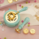 Sealing Wax 1 Set of Spoon Sealing Wax Furnace Stove Pot Seal Decorative Craft Gift Solid Wood Wax Stamp Craft Supplie SB002