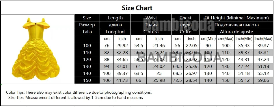 2025 Cosplay Belle Princess Dress Girls Dresses For Beauty and beast Party Clothing Magic stick crown Costume 3-12Y