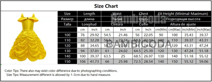 2025 Cosplay Belle Princess Dress Girls Dresses For Beauty and beast Party Clothing Magic stick crown Costume 3-12Y
