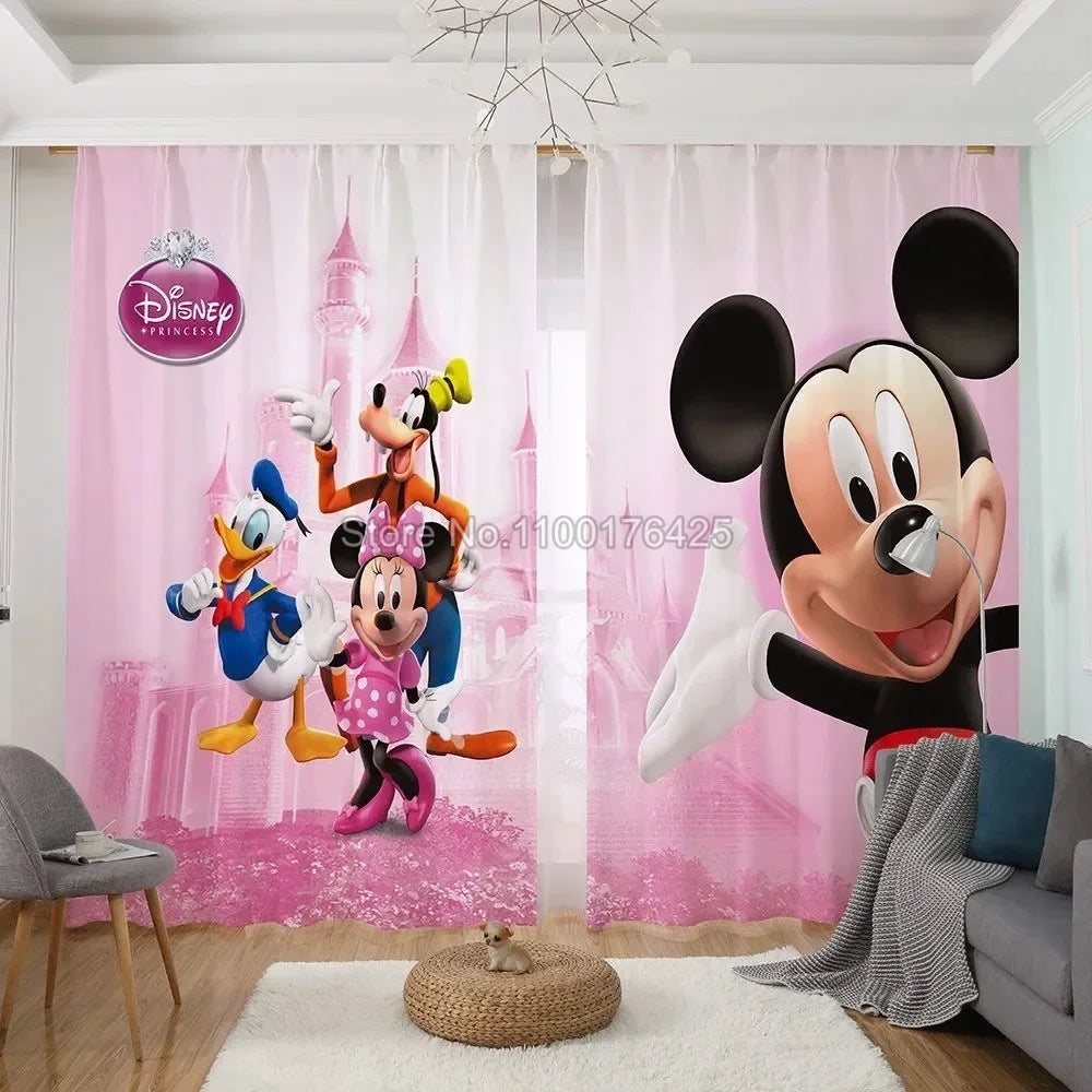 Princess Series Curtain Home Decor 1pc Bedroom Window Drapes for Living Room Balcony Screen Dustproof Cartoon Cute Perforated