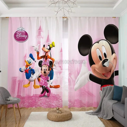 Princess Series Curtain Home Decor 1pc Bedroom Window Drapes for Living Room Balcony Screen Dustproof Cartoon Cute Perforated